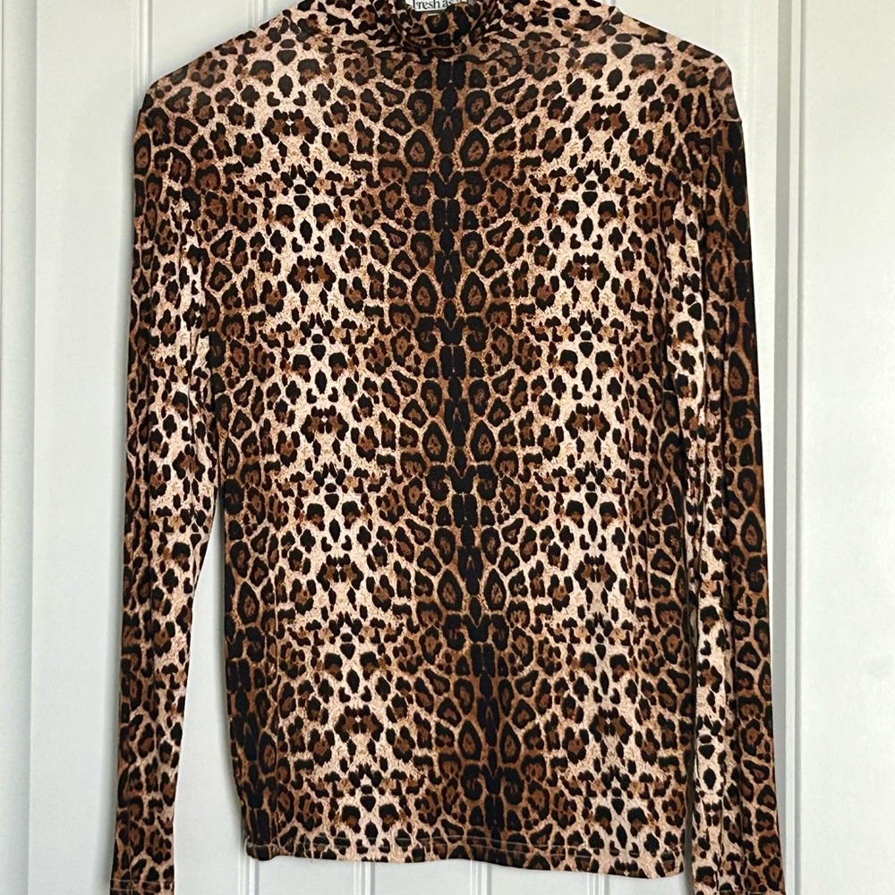 Cliche Leopard Print Long Sleeve Top - Brown/Tan